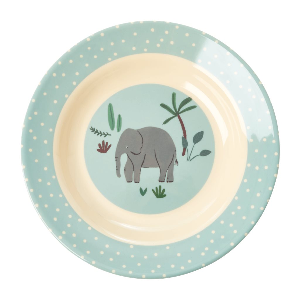 Piatto fondo in melamina fantasia elefante