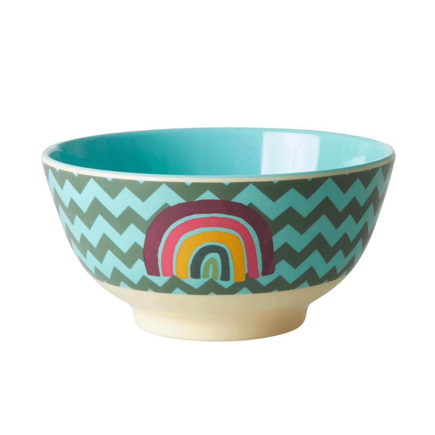Tazza grande in melamina fantasia arcobaleno zig-zag