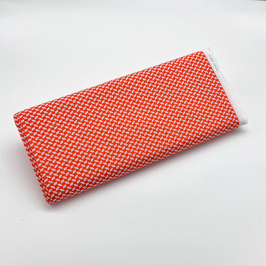 Tessuto a fantasia geometrica arancione