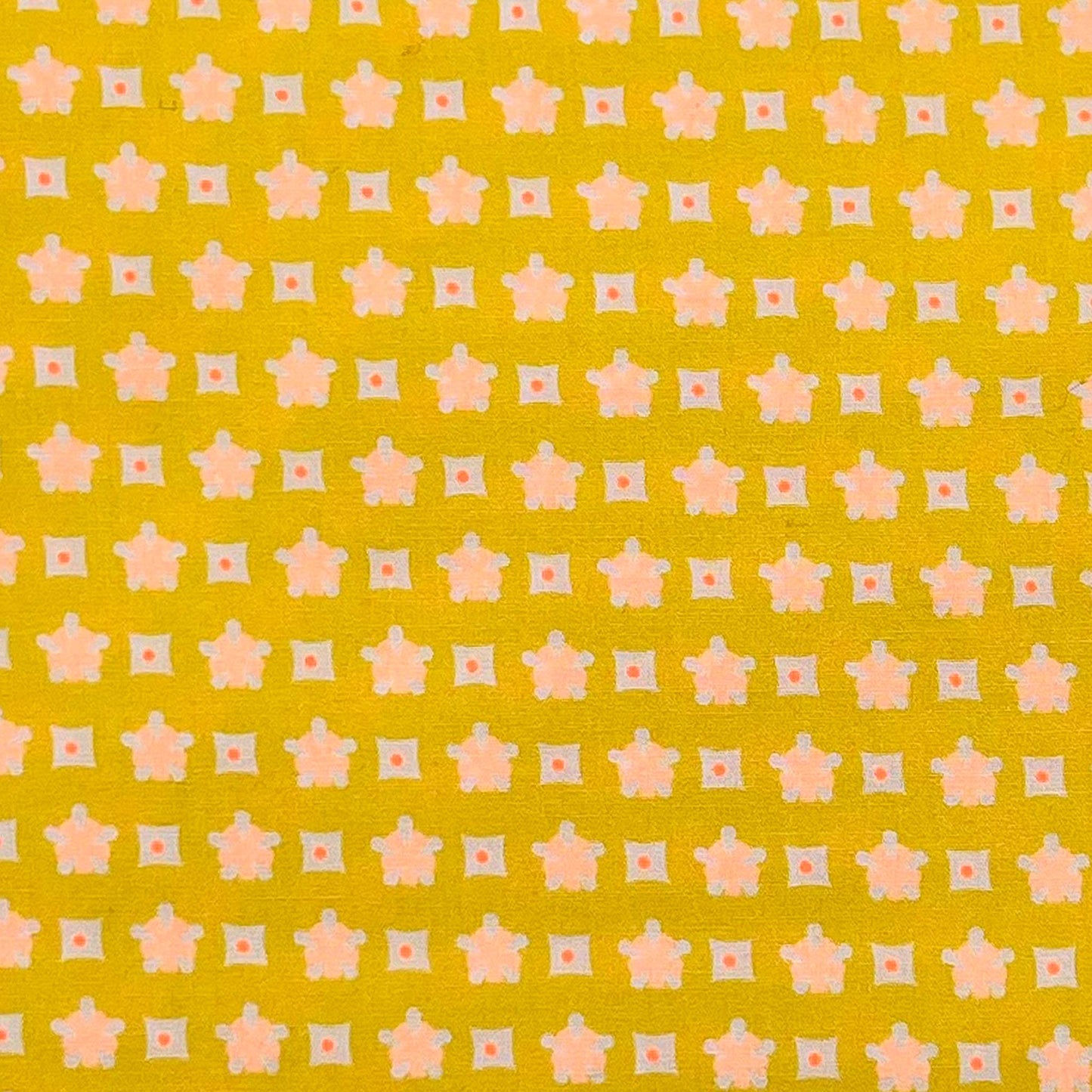 Tessuto con fiorellini su base giallo limone