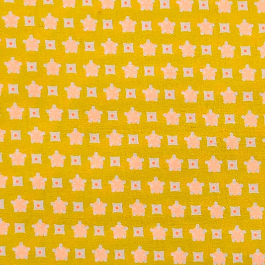 Tessuto con fiorellini su base giallo limone