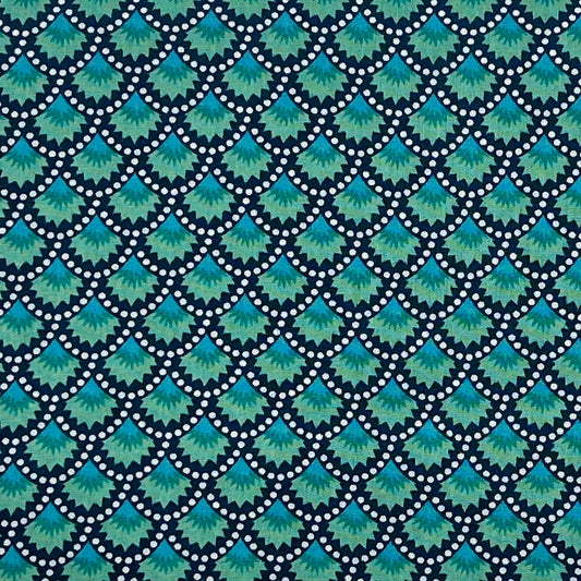 Tessuto fantasia geometrica color petrolio