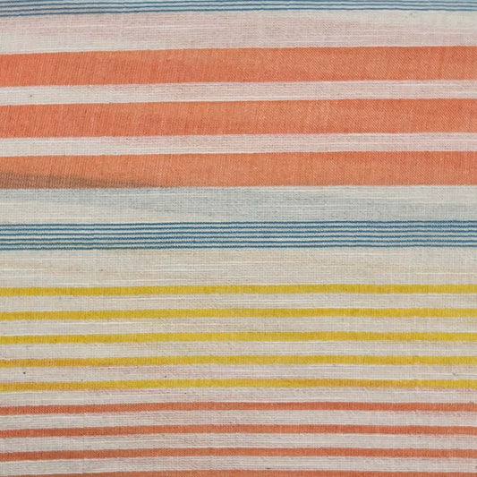 Tessuto in morbido cotone garzato a righe colorate
