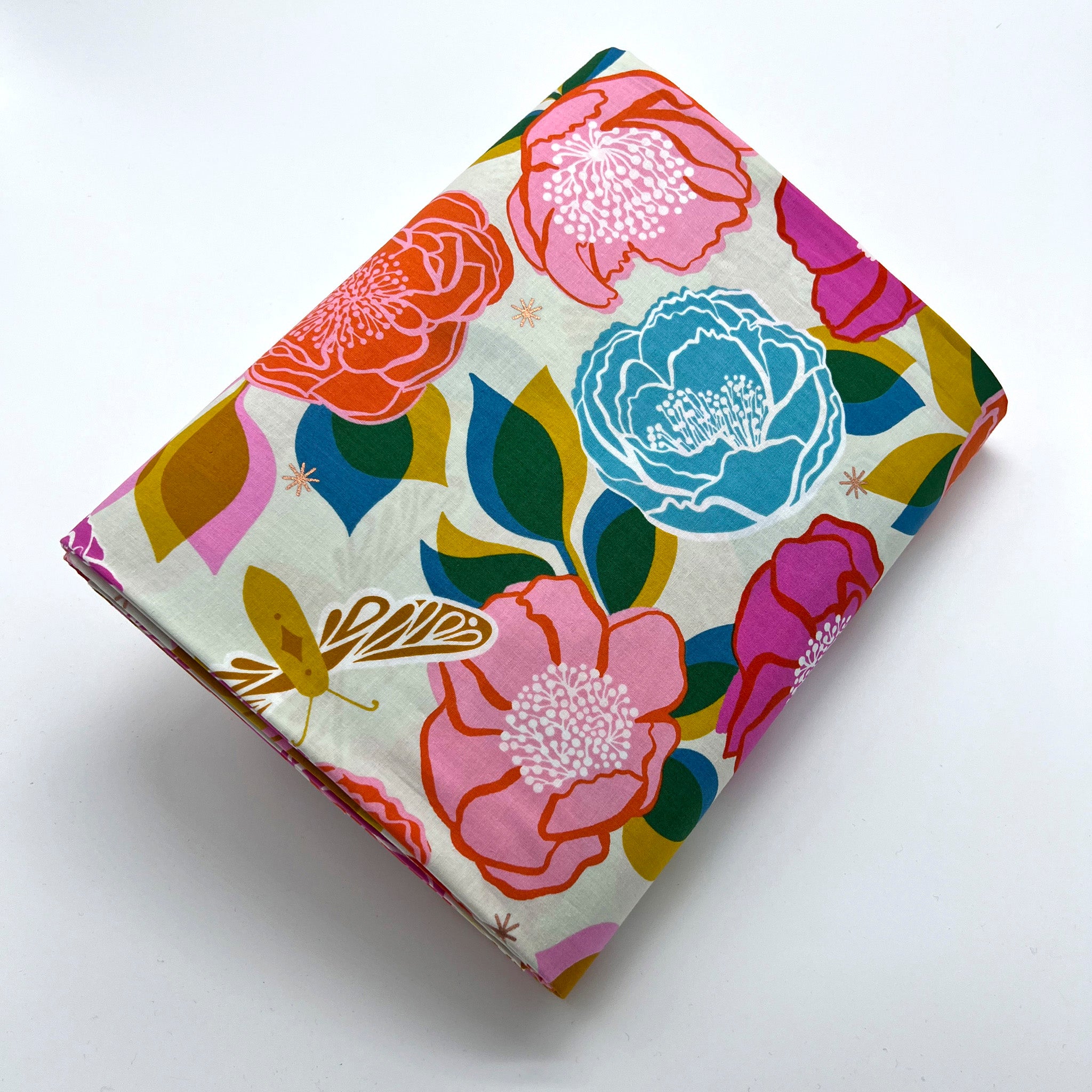 Tessuto In Cotone Stampato Effetto 3d Con Farfalle E Fiori - Foto 6