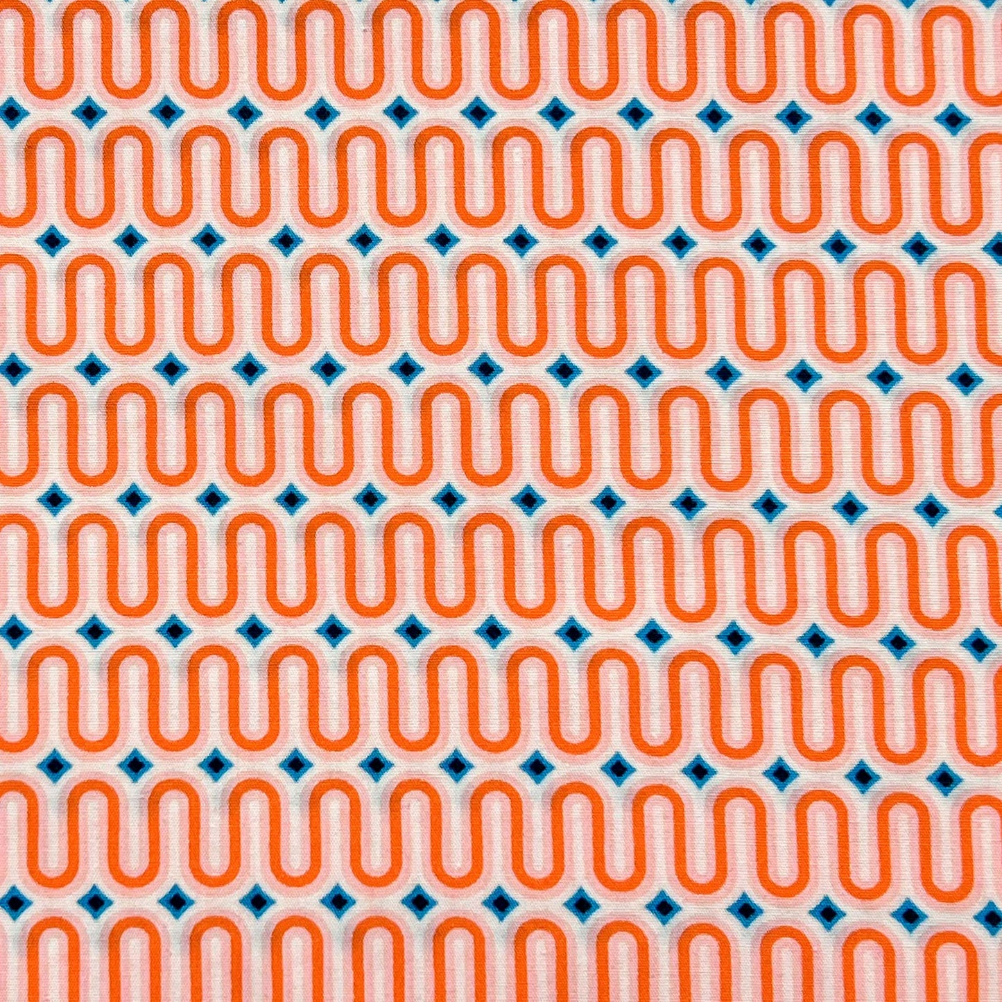 Tessuto fantasia geometrica arancione