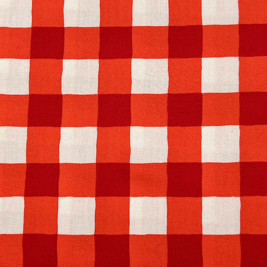 Tessuto a quadri vichy stampato sui toni del rosso