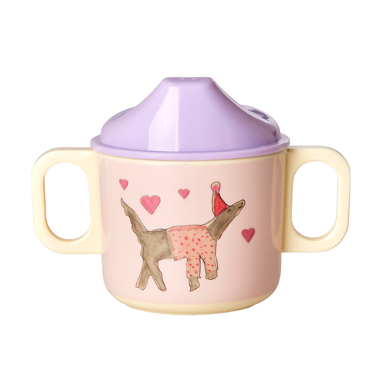 Bicchiere in melamina con manici fantasia cagnolina