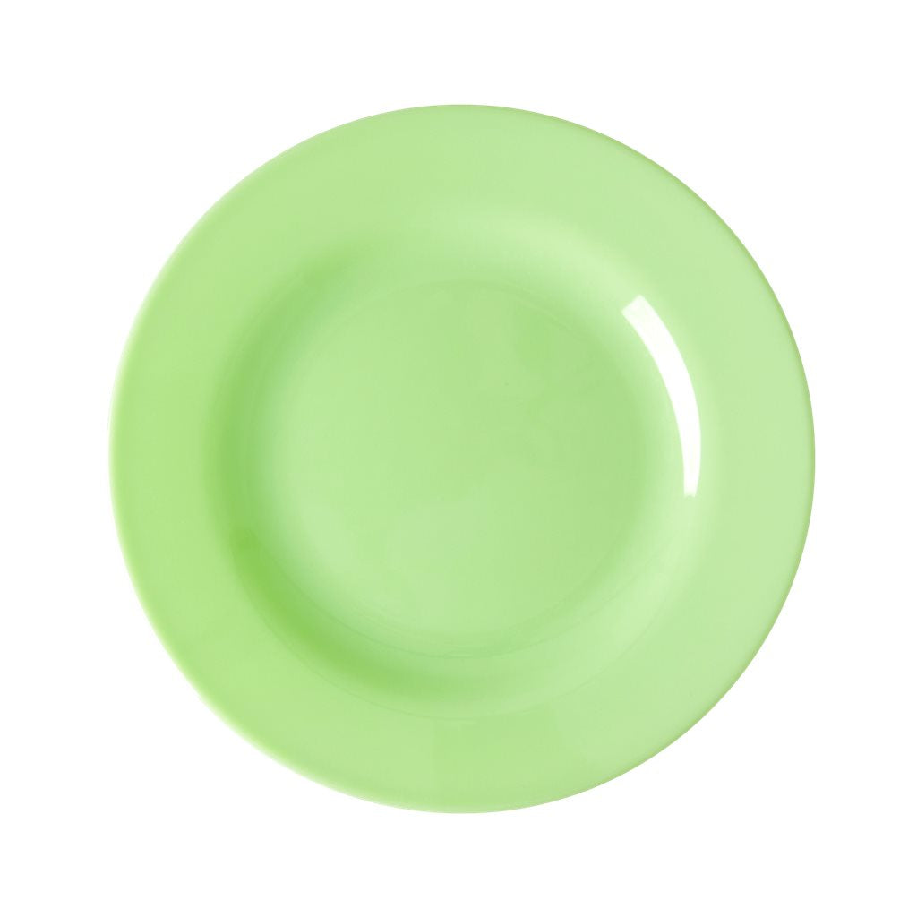 Piatto piano in melamina verde pastello