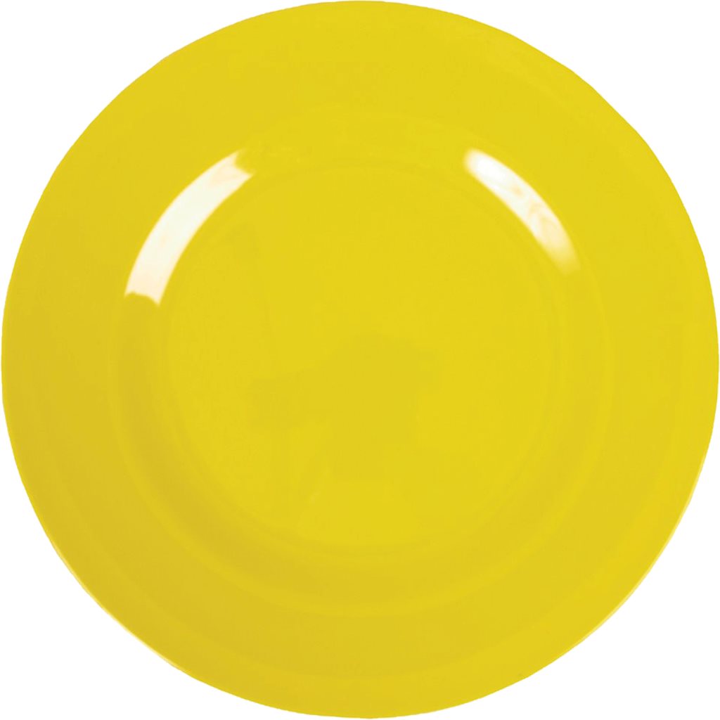 Piatto piano in melamina giallo