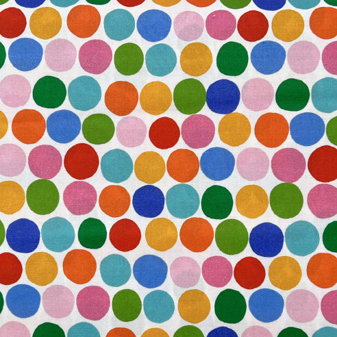 Tessuto a fantasia con pois colorati