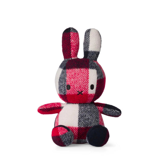 Sitting Miffy 23 cm - Check red blue